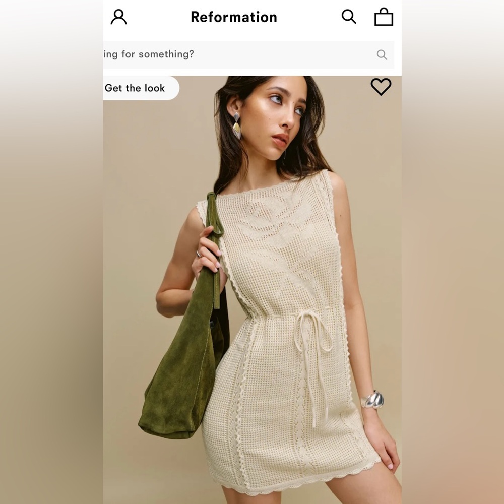 Reformation Cream Knit Sleeveless Dress